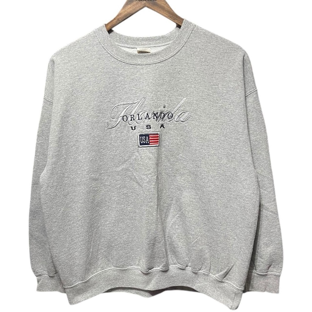 Orlando Florida USA front embroidered graphic long sleeve crewneck sweatshirt - Picture 1 of 5